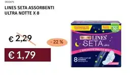 Prezzemolo e Vitale Lines seta assorbenti ultra notte x 8 offerta