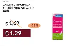 Prezzemolo e Vitale Carefree fragranza all'aloe vera salvaslip 20 pz offerta