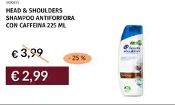 Prezzemolo e Vitale Head & shoulders shampoo antiforfora con caffeina 225 ml con caffeina offerta