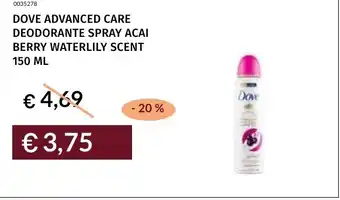 Prezzemolo e Vitale Dove advanced care deodorante spray acai berry waterlily scent offerta