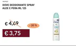 Prezzemolo e Vitale Dove deodorante spray aloe e pera offerta