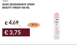 Prezzemolo e Vitale Dove deodorante spray beauty finish offerta