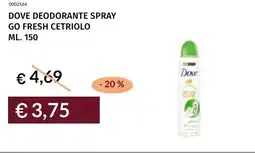 Prezzemolo e Vitale Dove deodorante spray go fresh cetriolo offerta