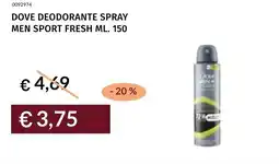 Prezzemolo e Vitale Dove deodorante spray men sport fresh offerta