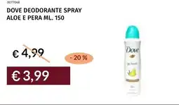 Prezzemolo e Vitale Dove deodorante spray aloe e pera offerta
