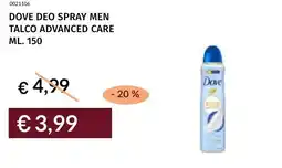 Prezzemolo e Vitale Dove deo spray men talco advanced care offerta