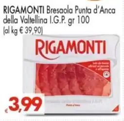 Despar RIGAMONTI Bresaola Punta d'Anca della Valtellina I.G.P. offerta