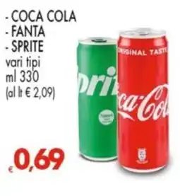 Despar Coca cola -fanta - sprite vari tipi offerta