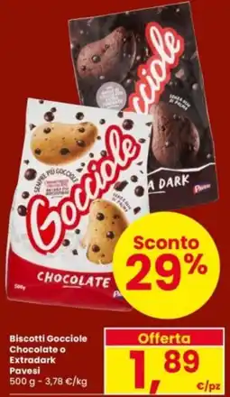 Interspar Biscotti Gocciole Chocolate o Extradark Pavesi offerta
