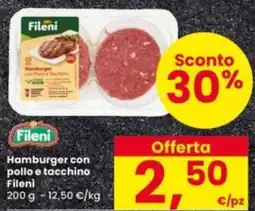 Interspar Hamburger con pollo e tacchino Fileni offerta