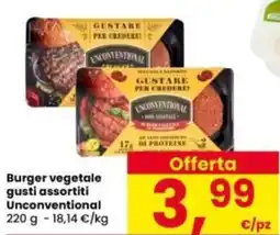 Interspar Burger vegetale gusti assortiti Unconventional offerta