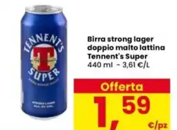 Interspar Birra strong lager doppio malto lattina Tennent's Super offerta