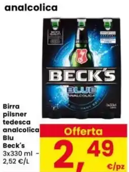 Interspar Birra pilsner tedesca analcolica Blu Beck's offerta