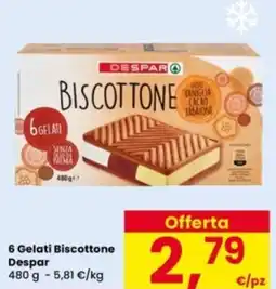Interspar 6 Gelati Biscottone Despar offerta