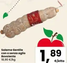 Interspar Salame Gentile con o senza aglio Bovolenta offerta