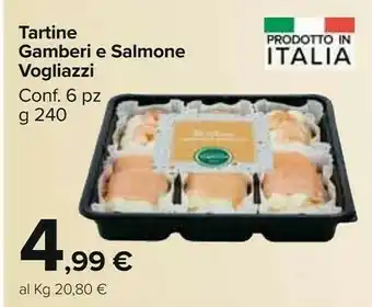 Carrefour Market Tartine gamberi e salmone offerta