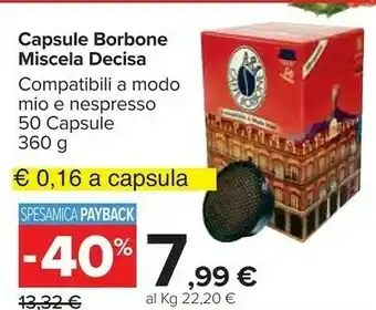 Carrefour Market Capsule miscela decisa compatibili a modo mio e nespresso 50 capsule offerta