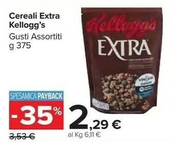 Carrefour Market Kellogg's cereali extra nocciole offerta
