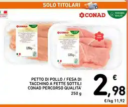 Spazio Conad Petto di Pollo / Fesa di Tacchino a Fette Sottili Conad Percorso Qualità offerta