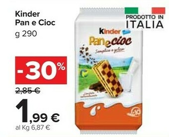 Carrefour Market Kinder pan e cioc offerta