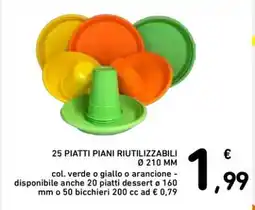 Spazio Conad 25 PIATTI PIANI RIUTILIZZABILI Ø 210 MM offerta