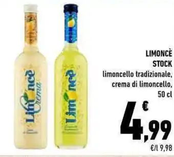 Conad Limoncè Stock Limoncello Tradizionale, Crema di Limoncello 50 cl offerta