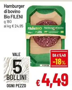 Famila Hamburger di bovino Bio FILENI offerta