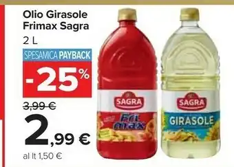 Carrefour Market Olio di semi di girasole 2000 g(ml) offerta