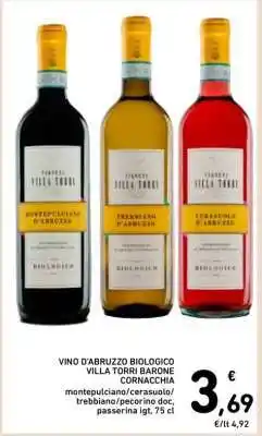 Spazio Conad VINO D’ABRUZZO BIOLOGICO VILLA TORRI BARONE CORNACCHIA offerta