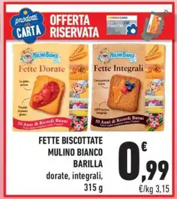 Conad Fette Biscottate Mulino Bianco Barilla offerta