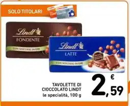 Spazio Conad TAVOLETTE DI CIOCCOLATO LINDT offerta