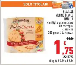 Conad PIADELLE MULINO BIANCO BARILLA offerta