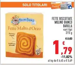 Conad Fette Biscottate Mulino Bianco Barilla offerta