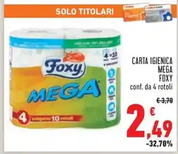 Conad CARTA IGIENICA MEGA FOXY offerta