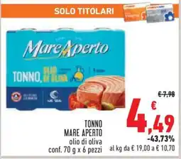 Conad TONNO MARE APERTO offerta