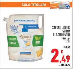 Conad SAPONE LIQUIDO SPUMA DI SCIAMPAGNA offerta