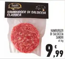 Conad HAMBURGER DI SALSICCIA SANDRI offerta