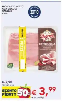 Esselunga Prosciutto Cotto Alta Qualità Negroni offerta