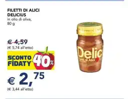 Esselunga Filetti di Alici Delicius offerta