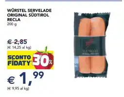 Esselunga WÜRSTEL SERVELADE ORIGINAL SÜDTIROL RECLA offerta