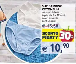 Esselunga SLIP BAMBINO COTONELLA offerta