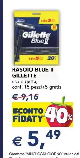 Esselunga RASOIO BLUE II GILLETTE offerta