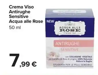 Carrefour Market Acqua alle rose crema viso antirughe sensitive offerta