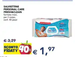 Esselunga SALVIETTINE PERSONAL CARE FRESH&CLEAN offerta