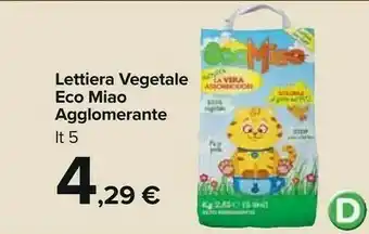Carrefour Market Eco miao lettiera vegetale agglomerante offerta