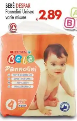 Despar BEBÈ DESPAR Pannolini Unisex varie misure offerta