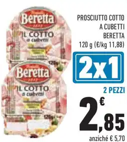 Conad Prosciutto cotto a cubetti BERETTA 2 pezzi offerta