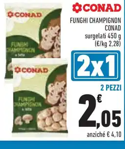 Conad Funghi champignon CONAD surgelati 2 pezzi offerta