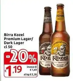 Carrefour Express Birra Kozel Premium Lager/ Dark Lager offerta