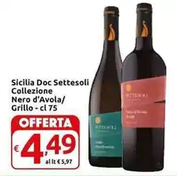 Carrefour Express Sicilia Doc Settesoli Collezione Nero d'Avola/ Grillo offerta